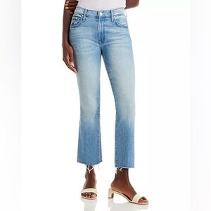 MOTHER Jeans: The Insider High Rise Crop Step Fray Bootcut Jeans in Herbal Rem